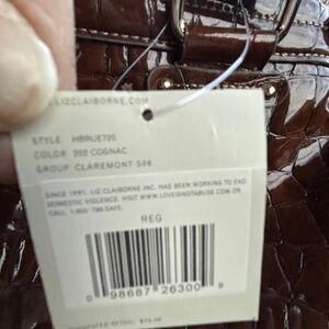 Liz Claiborne Cognac Crocodile Satchel